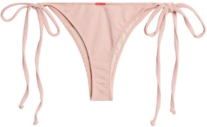 Blush Ribbed Brazilian Thong Bottom