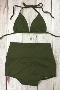 Olive Triangle Bikini Top