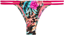 Load image into Gallery viewer, Tropical Fuchsia Double Strap Micro Bottom
