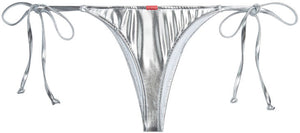Silver Metallic Brazilian Thong Bottom