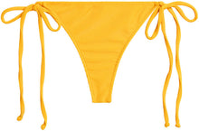 Load image into Gallery viewer, Yellow Ribbed Brazilian Thong Turnback
