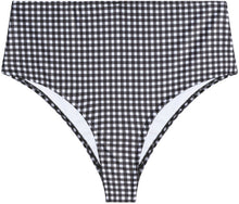 Load image into Gallery viewer, Black &amp; White Gingham High Waist Bikini Bottom
