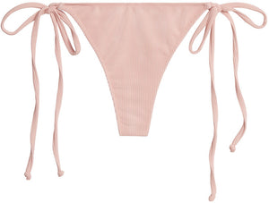 Blush Ribbed Brazilian Thong Bottom