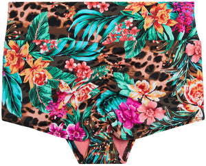 Waikiki Tropical Print High Waist Original Bikini Bottoms