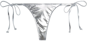 Silver Metallic Brazilian Thong Bottom