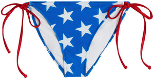 Patriotic Stars & Red Shimmer Full Coverage Scrunch Bottom