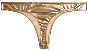 Gold Banded Brazilian Thong Bottom