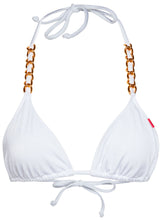 Load image into Gallery viewer, White Triangle Bikini On a Chain Top
