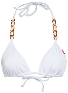 White Triangle Bikini On a Chain Top