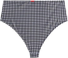 Load image into Gallery viewer, Black &amp; White Gingham High Waist Bikini Bottom
