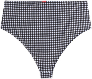 Black & White Gingham High Waist Bikini Bottom