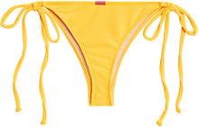 Load image into Gallery viewer, Yellow Ribbed Brazilian Thong Turnback
