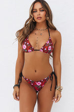 Load image into Gallery viewer, Red Rose Leopard Triangle Top
