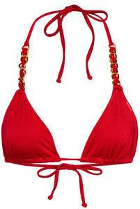 Red Triangle Bikini On a Chain Top