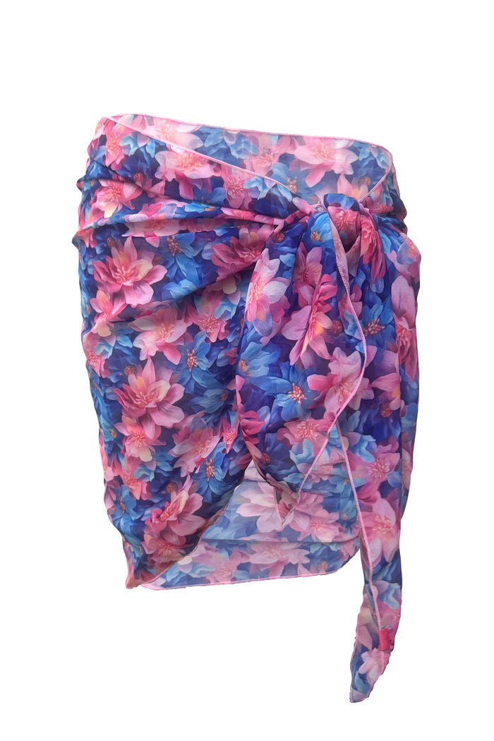 Lotus Blossom Sheer Chiffon Sarong Cover Up