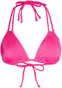 Neon Pink Double Strap Bikini Top