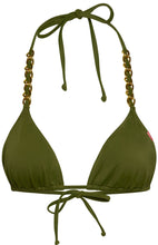 Load image into Gallery viewer, Olive Triangle Bikini On a Chain Top
