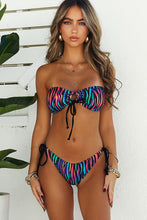 Load image into Gallery viewer, Wild Zebra Bandeau String Loop Top
