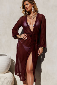 Wanderlust Burgundy Chiffon Kimono Cover Up