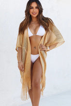 Load image into Gallery viewer, De Sousa Gold Fringed Beach Cover Up
