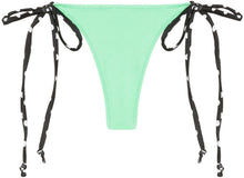 Load image into Gallery viewer, Mint &amp; Black Polka Dot G-String Thong Bottom
