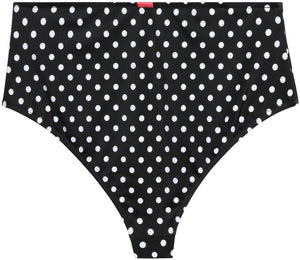 Black Polka Dot High Waist Bikini Bottom