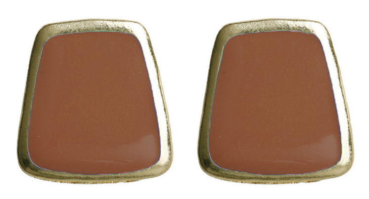 Brown Trapezoid Earrings