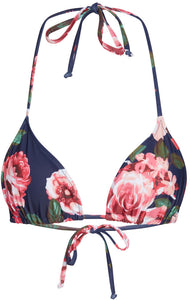 Rose Garden Print Triangle Bikini Top