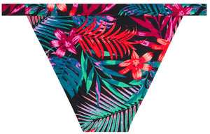 Black Tropical Full Coverage Mid-Rise Band Bottom