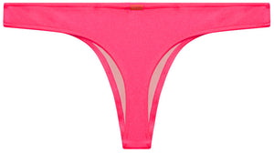 Neon Coral Banded Brazilian Thong Bottom