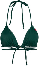 Load image into Gallery viewer, Hunter Green Center Loop Wrap Around Bikini Top
