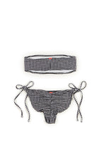 Load image into Gallery viewer, Black &amp; White Gingham Micro Bikini Bottom
