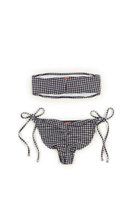 Black & White Gingham Micro Bikini Bottom