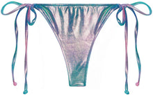 Load image into Gallery viewer, Blue Pink Tie Dye Shimmer Brazilian Thong Bottom
