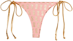 Blush & Gold Pineapple Brazilian Thong Bottom