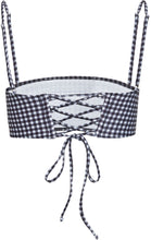 Load image into Gallery viewer, Black &amp; White Gingham Bandeau Tube Top
