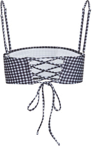 Black & White Gingham Bandeau Tube Top