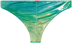 Blue Green Tie Dye  Shimmer Banded Classic Scrunch Bottom