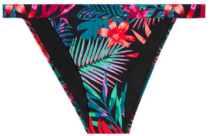 Black Tropical Full Coverage Mid-Rise Band Bottom