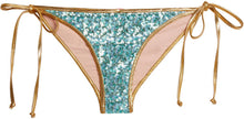 Load image into Gallery viewer, Gold &amp; Aqua Sequin Classic Scrunch Bottom
