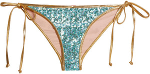 Gold & Aqua Sequin Classic Scrunch Bottom