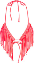 Load image into Gallery viewer, Neon Coral Fringe Triangle Top
