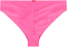 Load image into Gallery viewer, Neon Pink Full Coverage Mid-Rise Scrunch Banded Bottom
