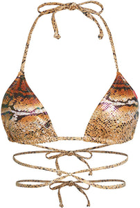 Gold Viper Strappy Triangle Bikini Top