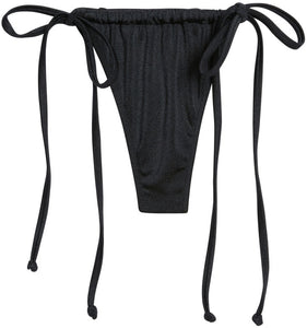 Black G-String Thong Ruched