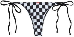 Black & White Checkered Brazilian Thong Bottom