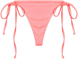 Neon Coral G-String Thong Ruched