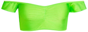 Neon Green Off Shoulder Bikini Top