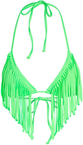 Neon Green Fringe Triangle Top