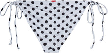 Load image into Gallery viewer, White Polka Dot Full Coverage Scrunch Bottom
